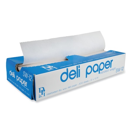 Durable Packaging Interfolded Deli Sheets, 10.75 x 12, Standard Weight, 500 Sheets/Box, PK12, 12PK SW12